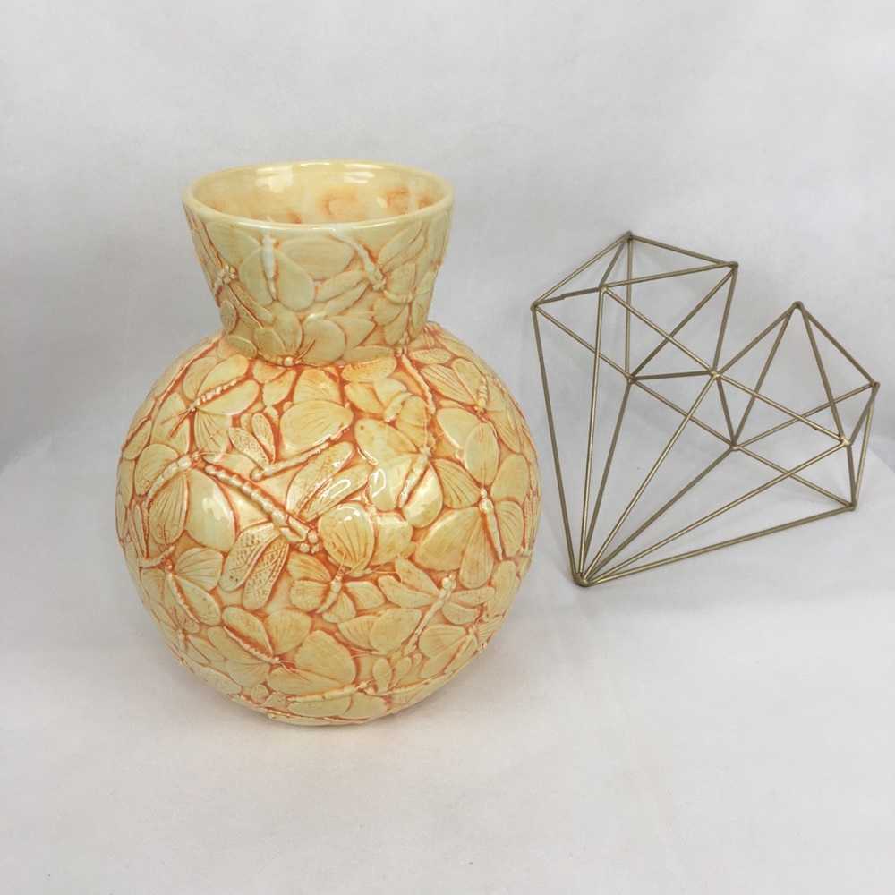 Butterfly & Dragonfly Italian Vase